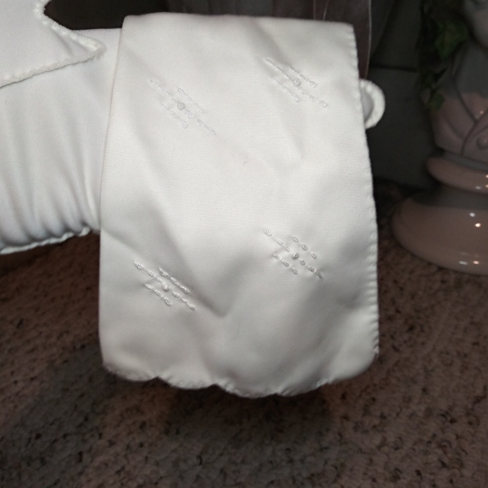 Vintage 1950's Shalimar Handmade Ivory Embroidered Opera Gloves - Picture 8 of 13